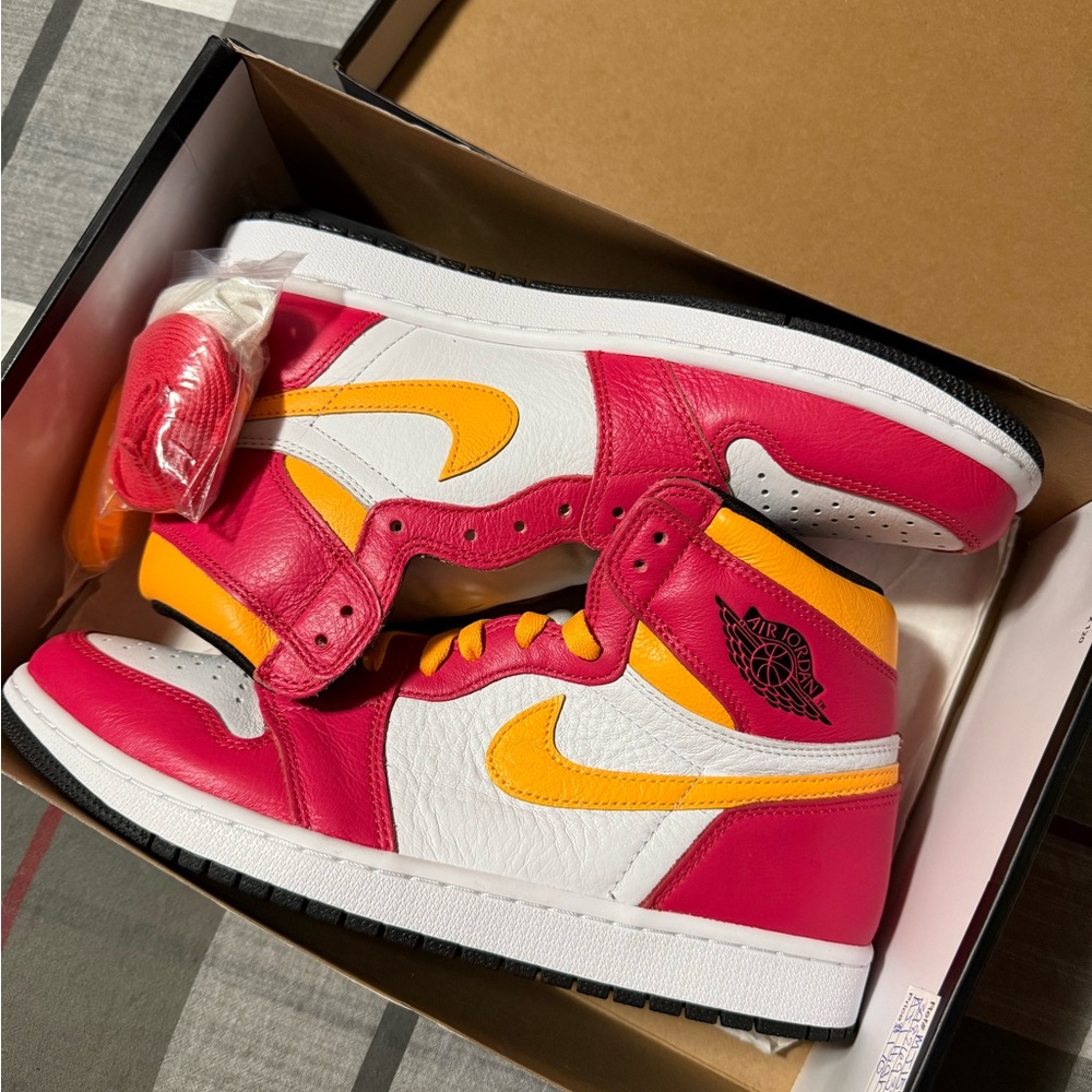 Nike Air Jordan 1 Retro High OG Red and Yellow Sneakers (NEW)